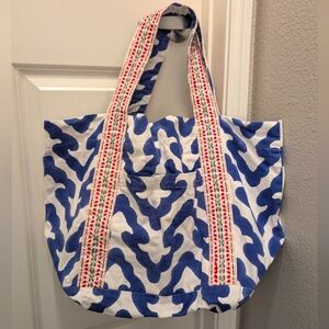 Roberta roller rabbit cotton beach tote bag